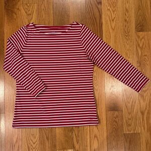 Vineyard Vines Sankaty Red and White Striped Long Sleeve Tee